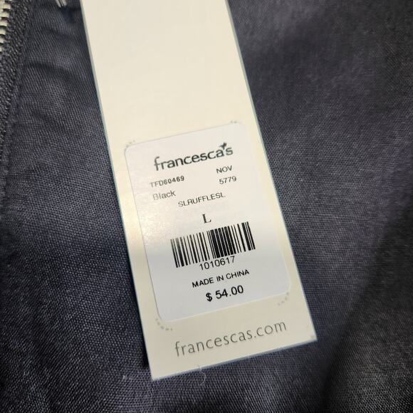 Francesca's Riannon Black Ruffle Corset Blouse Size Large NWT - Picture 5 of 8